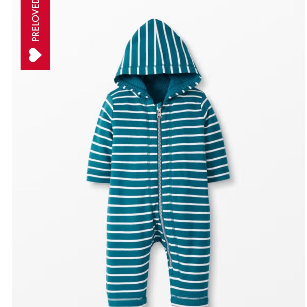 Hanna Andersson Two in One Reversible Sherpa Bunting Hooded Jumpsuit Coat 3T